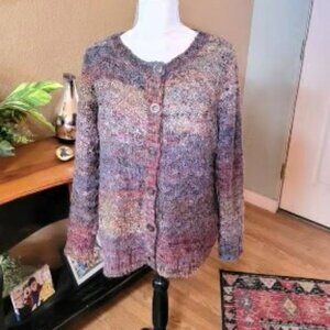 Coldwater Creek Cardigan Multi-Colored Soft Long Sleeve Sweater in Size MP